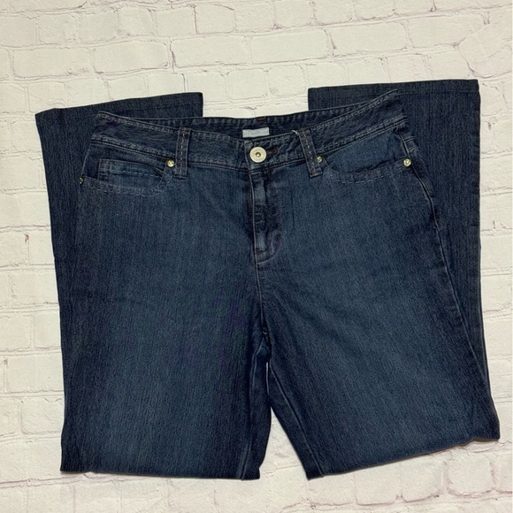 LIZ CLAIBORNE JEANS “AUDRA” bootcut fit women’s dark wash denim pants Sz 12 EUC - Picture 10 of 16